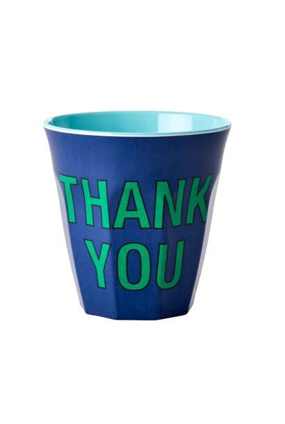 Melamine beker THANK YOU dark blue