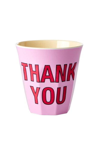 Melamine beker THANK YOU pink
