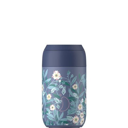 Chilly's Chilly's Series 2 Coffee Cup 340ml Liberty Blossom Blue Chilly's Chilly's Series 2 Coffee Cup 340ml Liberty Blossom Blue