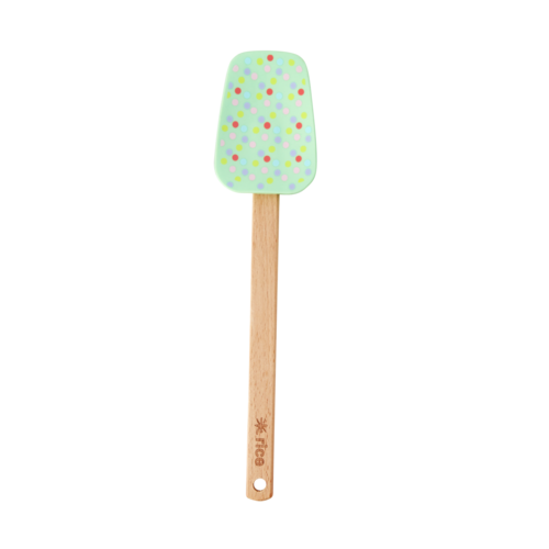 Rice Silicone Spatel Pastel Green met Dots