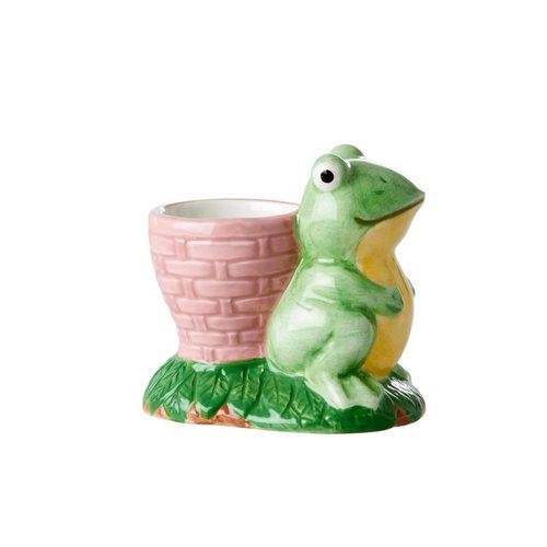 Rice Aardewerk eierdop Frog / Kikker Rice Aardewerk eierdop Frog / Kikker