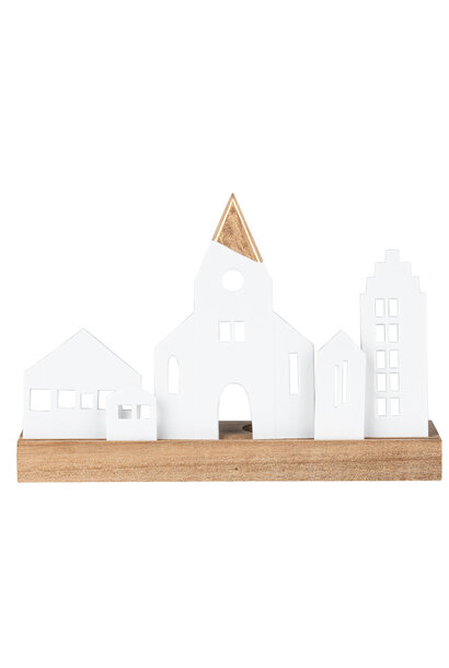 Licht object Stad met kerk goud