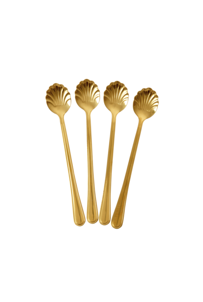 Seashell lepels lang goud set/4