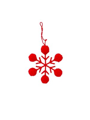 Rice Kerst hanger Snowflake Christmas ornament rood