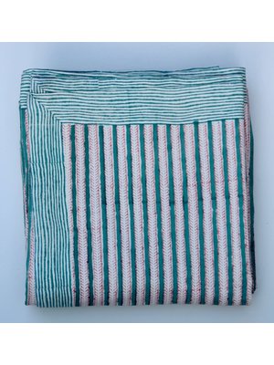 Rozablue Tischdecke 180x270 Funky stripes strawberry green