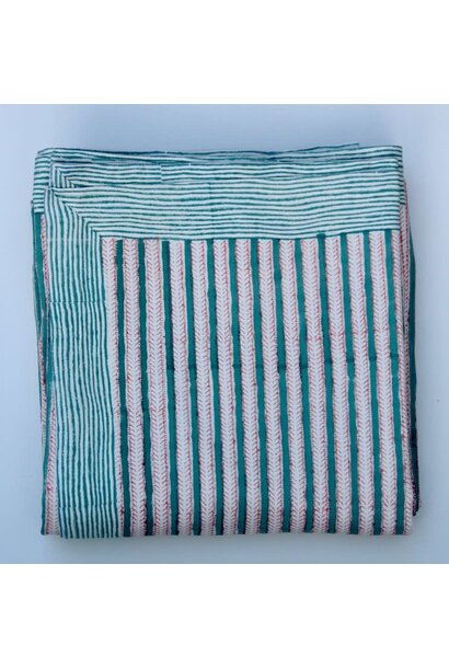 Tablecloth 180x270 Funky stripes strawberry green