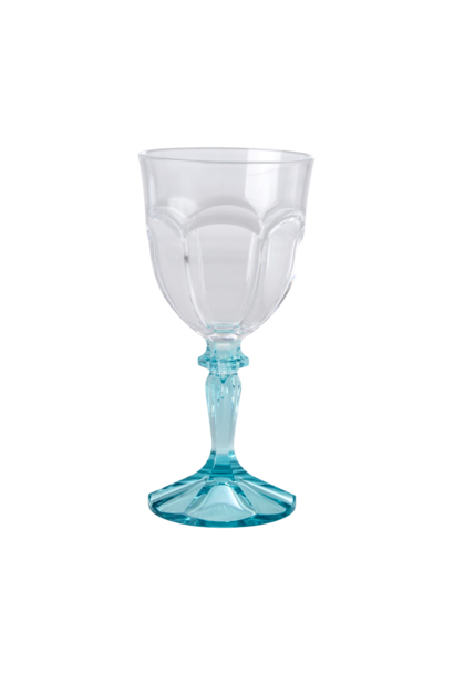 Wijn glas acryl Clear met mint voet 266ml