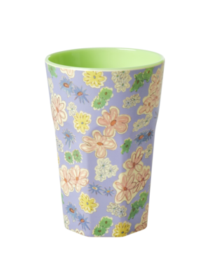 Rice Melamine Tall beker Flower Painting