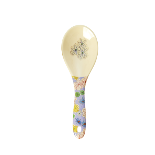 Rice Melamine serving spoon YIPPIE YIPPIE YEAH - Flower Painting