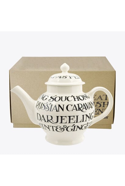 4 Mug Teapot Black Toast All over