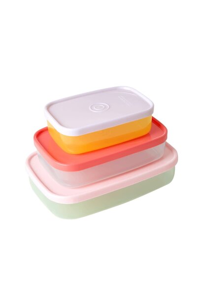 Plastic Food boxen rechthoek ass set/3
