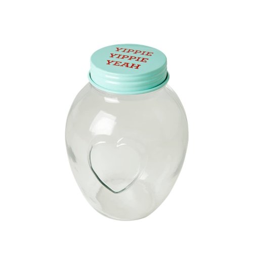 Rice Voorraadpot glas Mint deksel medium 1,4ltr