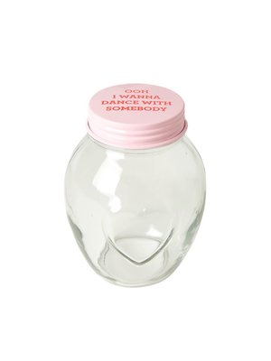 Rice Voorraadpot glas Roze deksel large 1,8ltr