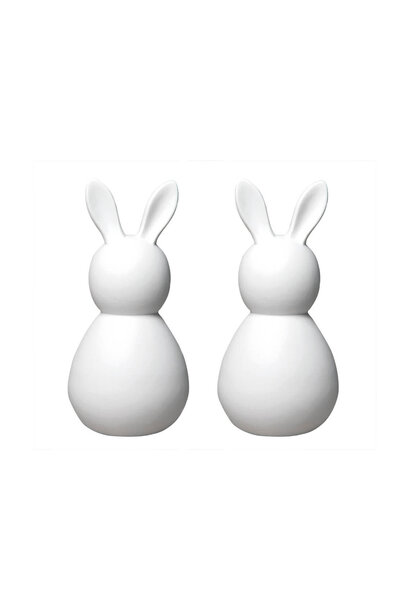 Porzellan Osterhase Herr weiß S-Set / 2 - 3 x 2,5 x 5 cm