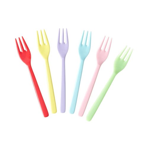 Rice Melamine Cake Forks assYIPPIE YIPPIE YEAH - Bundle of 6