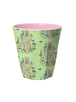 Rice Melamine cup  Bunny soft green
