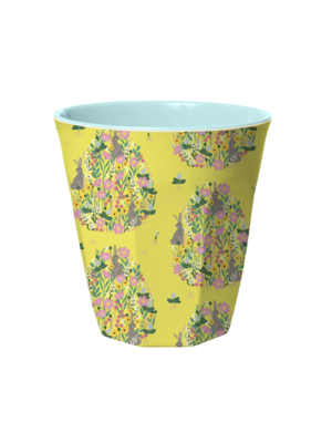 Rice Melamine cup Bunny soft yellow