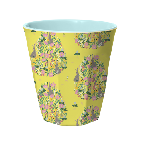 Rice Melamine cup Bunny soft yellow