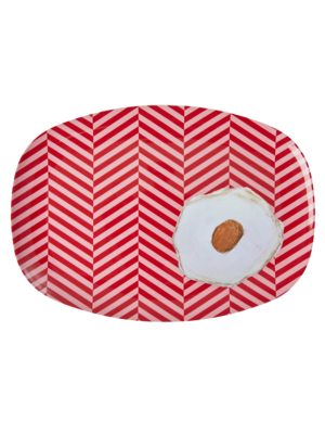 Rice Melamine ovaal bord Fried Egg