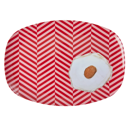 Rice Melamine ovaal bord Fried Egg