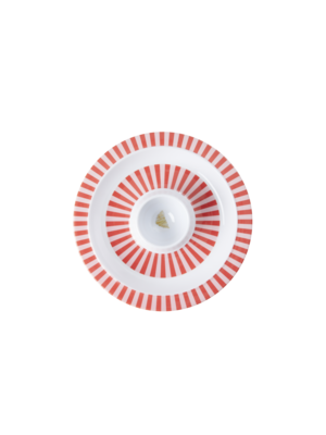 Rice Melamine eierdop Red & White Stripe en Croissant