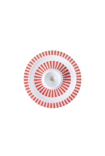 Melamine eierdop Red & White Stripe en Croissant