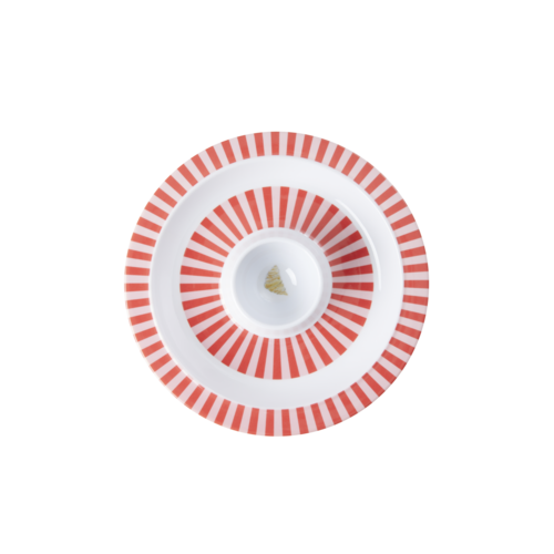 Rice Melamine eierdop Red & White Stripe en Croissant