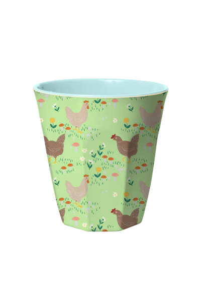 Melamine beker Hen soft green