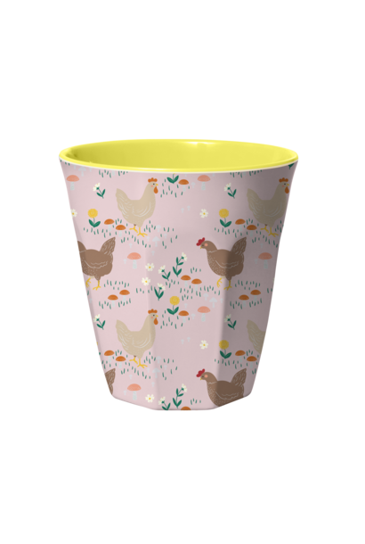 Melamine beker Hen soft pink