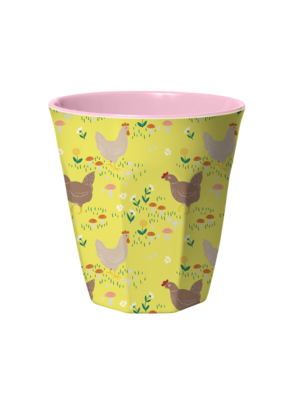 Rice Melamine beker Hen soft yellow