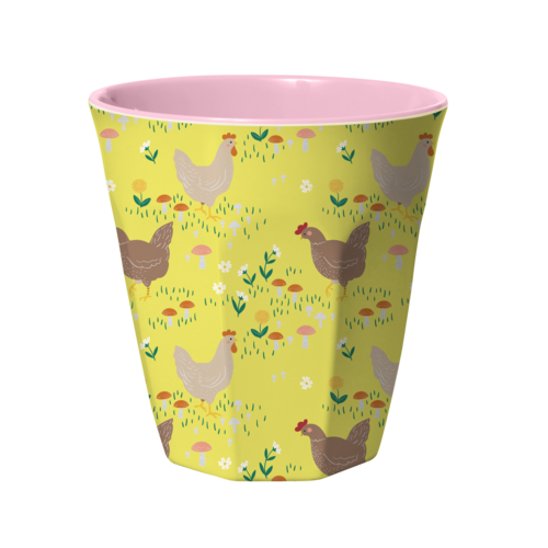 Rice Melamine beker Hen soft yellow