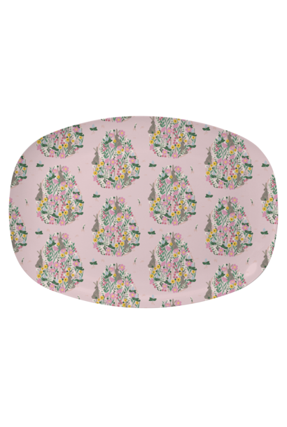 Melamin ovaler Teller Bunny soft pink
