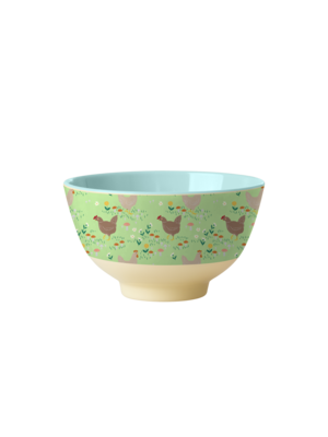 Rice Melamine kom small Hen soft green