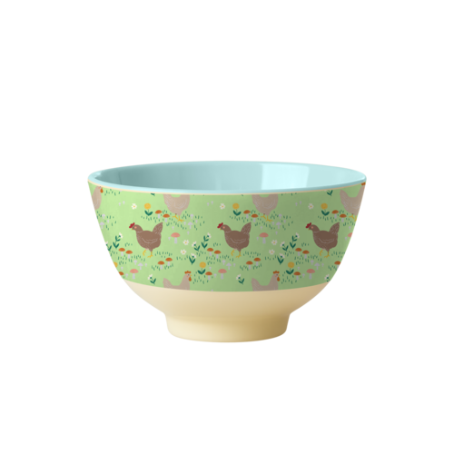 Rice Melamine kom small Hen soft green