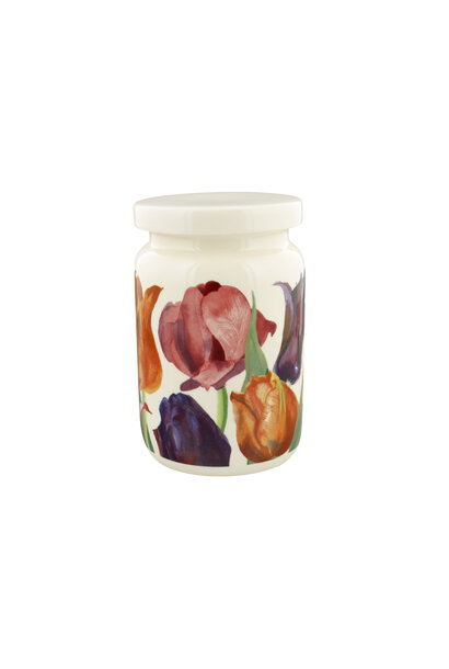Jam jar with lid / pot large Tulips