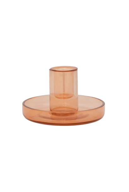 Kandelaar recycled glas Fountain cameo brown