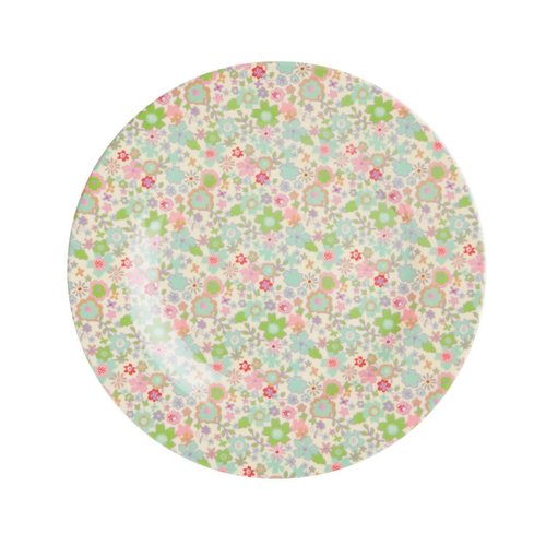 Rice Melamine lunch plate Pastel Fall Floral