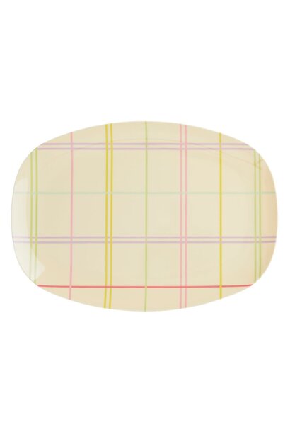 Melamine ovaal bord Multicolored Check