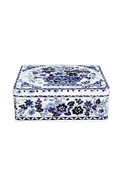 Rectangular Tin Blue & White