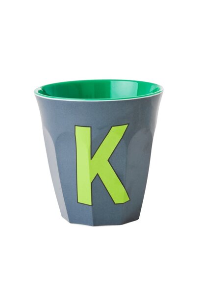 Melamine beker letter K dark grey 2