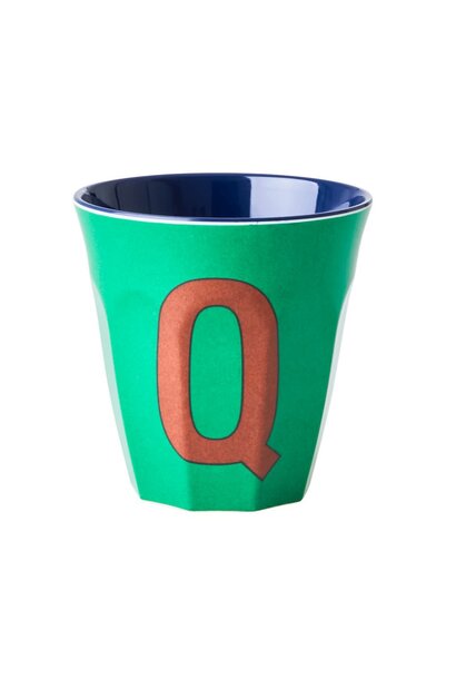 Melamine cup letter Q green