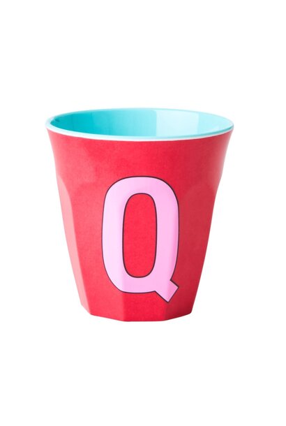 Melamine beker letter Q pink