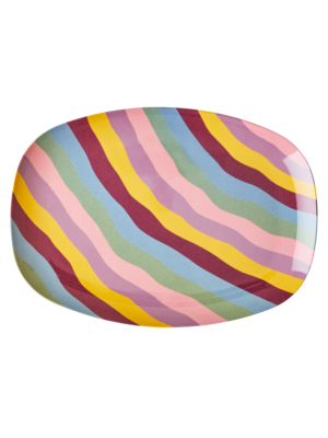 Rice Melamine ovaal bord Funky Stripes