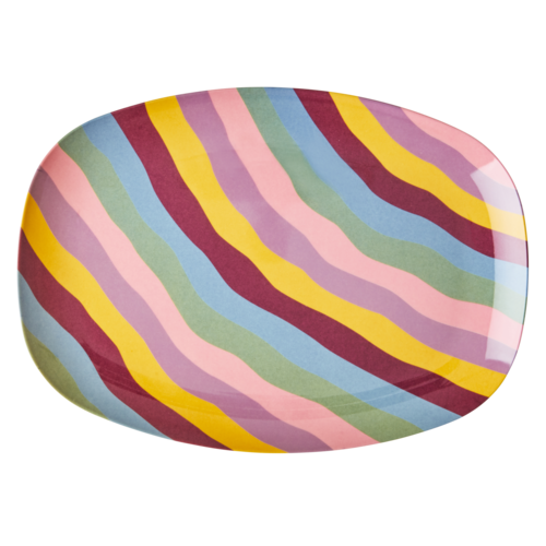 Rice Melamine ovaal bord Funky Stripes