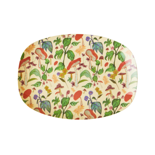 Rice Melamine oval plate small Mushroom