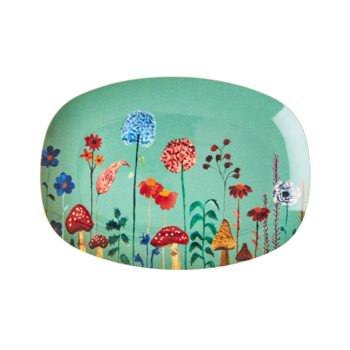 Rice Melamine oval plate small Winter Flower Collage