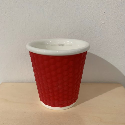 Les Artistes Espresso Mok Honeycomb 10cl Red Les Artistes Espresso Mok Honeycomb 10cl Red