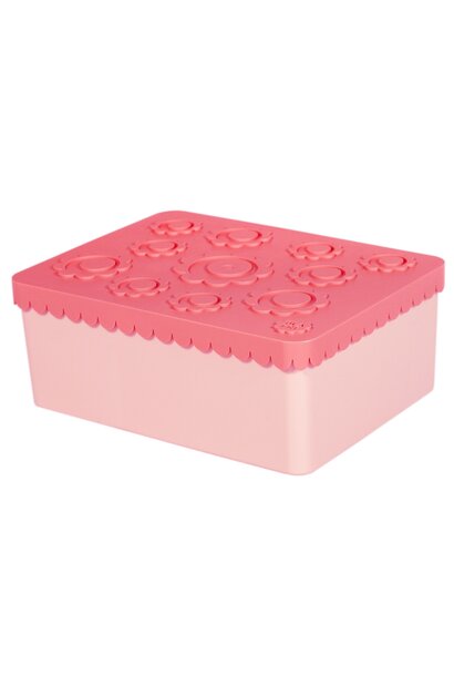 Lunchbox 3 compartimenten Bloem pink