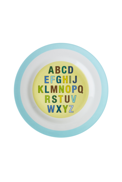 Melamine Kids lunch bord Alfabet blue