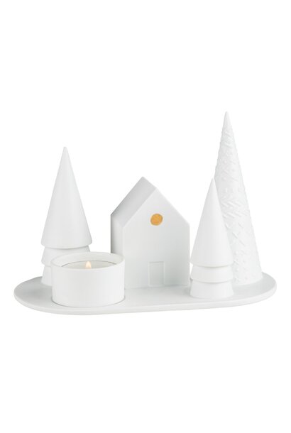 Tea light holder Forest cabine